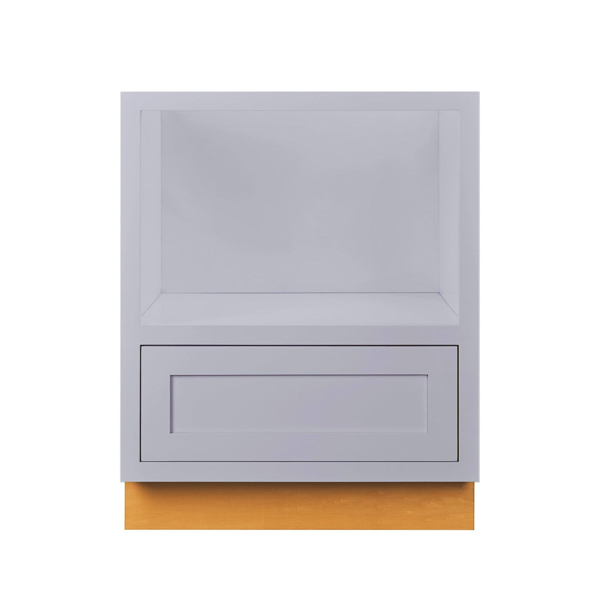 Light Gray Inset Shaker Microwave Base Cabinet - 27"