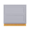 Light Gray Shaker Inset Drawer Base Cabinet - Two Drawers - 36"