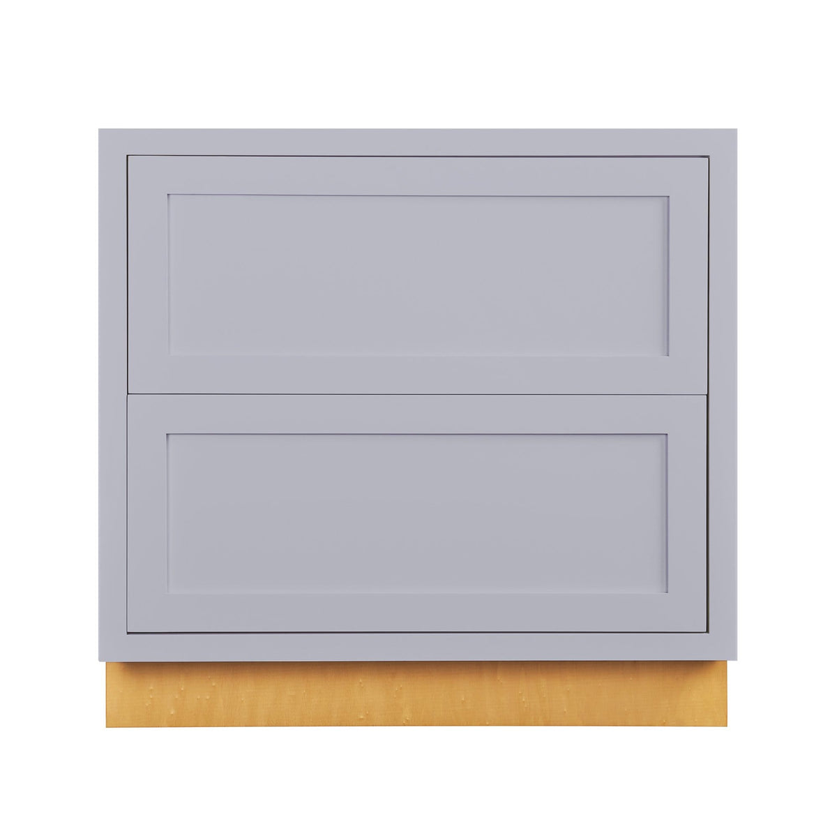 Light Gray Shaker Inset Drawer Base Cabinet - Two Drawers - 36"