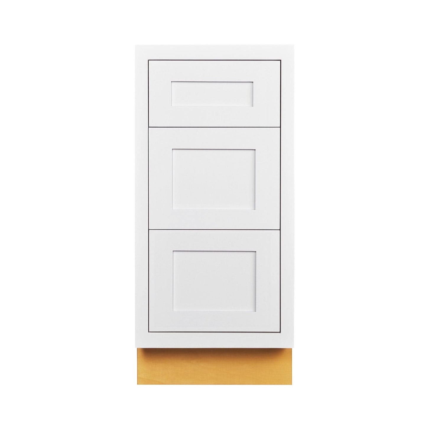 Snow White Shaker Inset Drawer Base Cabinet - 12", 15", 18", 21", 24" & 27"
