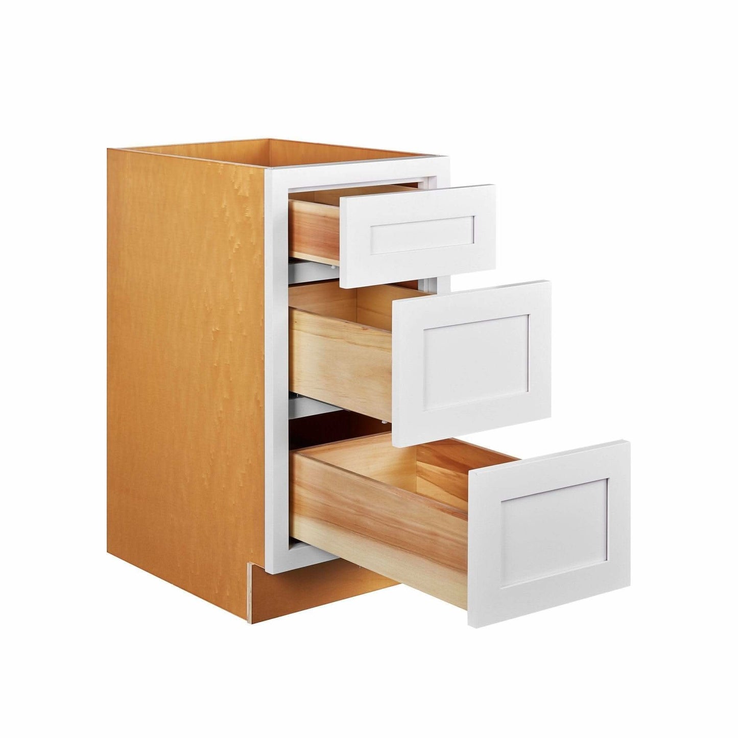 Snow White Shaker Inset Drawer Base Cabinet - 12", 15", 18", 21", 24" & 27"
