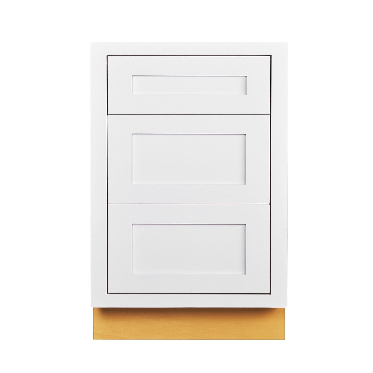 Snow White Shaker Inset Drawer Base Cabinet - 12", 15", 18", 21", 24" & 27"
