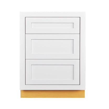 Snow White Shaker Inset Drawer Base Cabinet - 12", 15", 18", 21", 24" & 27"