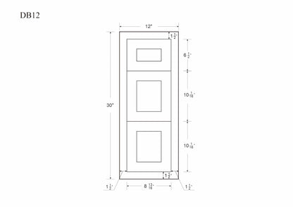Drawer Base Cabinet - 12", 15", 18", 21", 24" & 27" Snow White Shaker Inset - Three Drawers