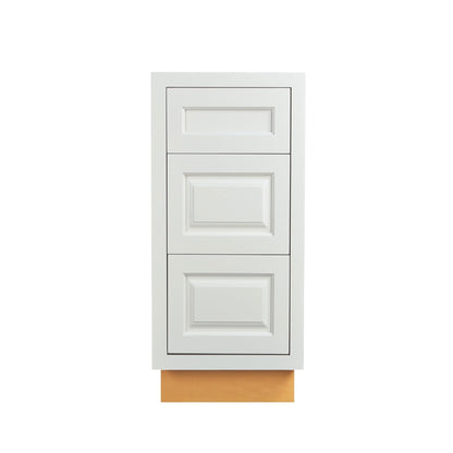 Vintage White Raised Panel Inset Drawer Base Cabinet - 12", 15", 18", 21", 24" & 27 Wide