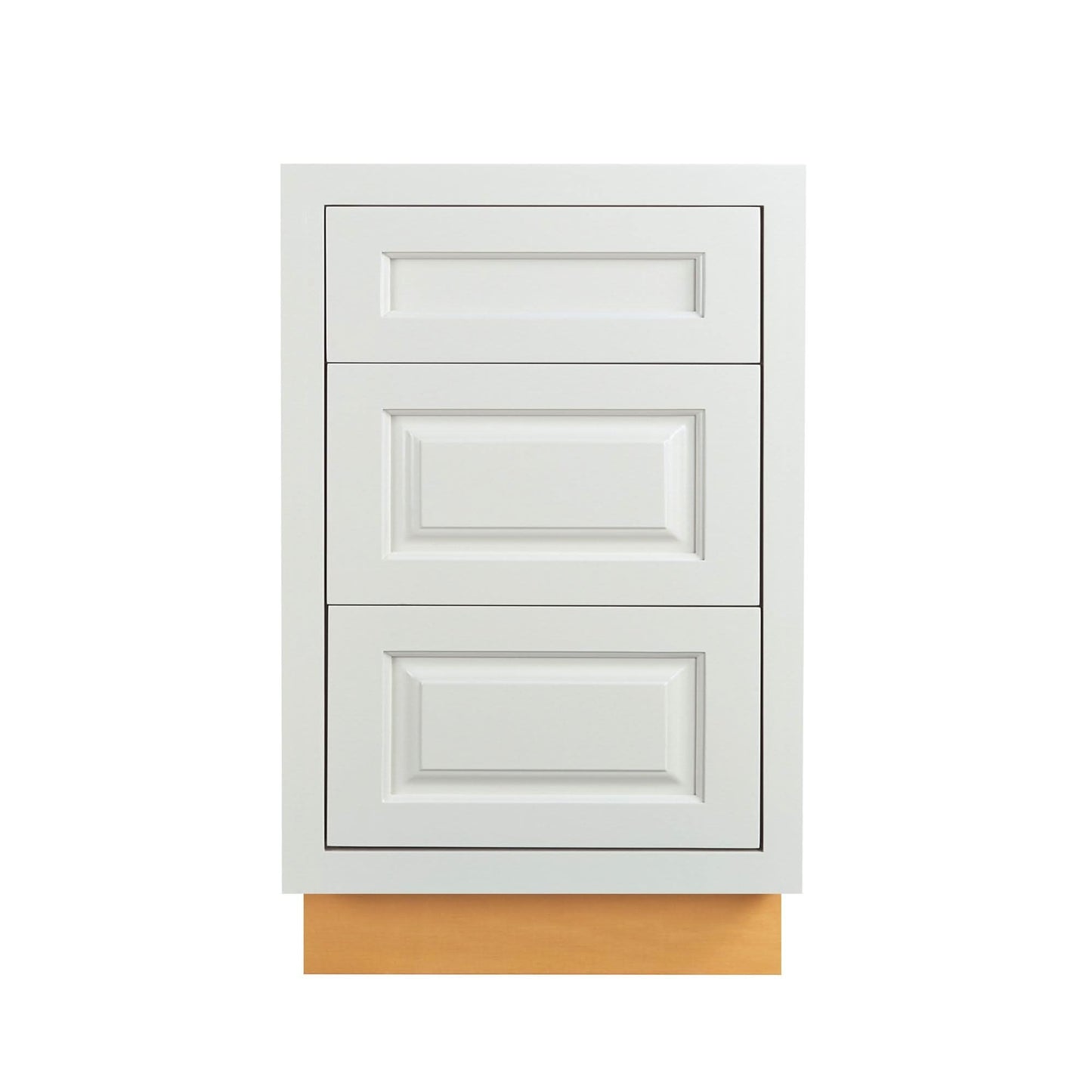Vintage White Raised Panel Inset Drawer Base Cabinet - 12", 15", 18", 21", 24" & 27 Wide