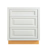 Vintage White Raised Panel Inset Drawer Base Cabinet - 12", 15", 18", 21", 24" & 27 Wide
