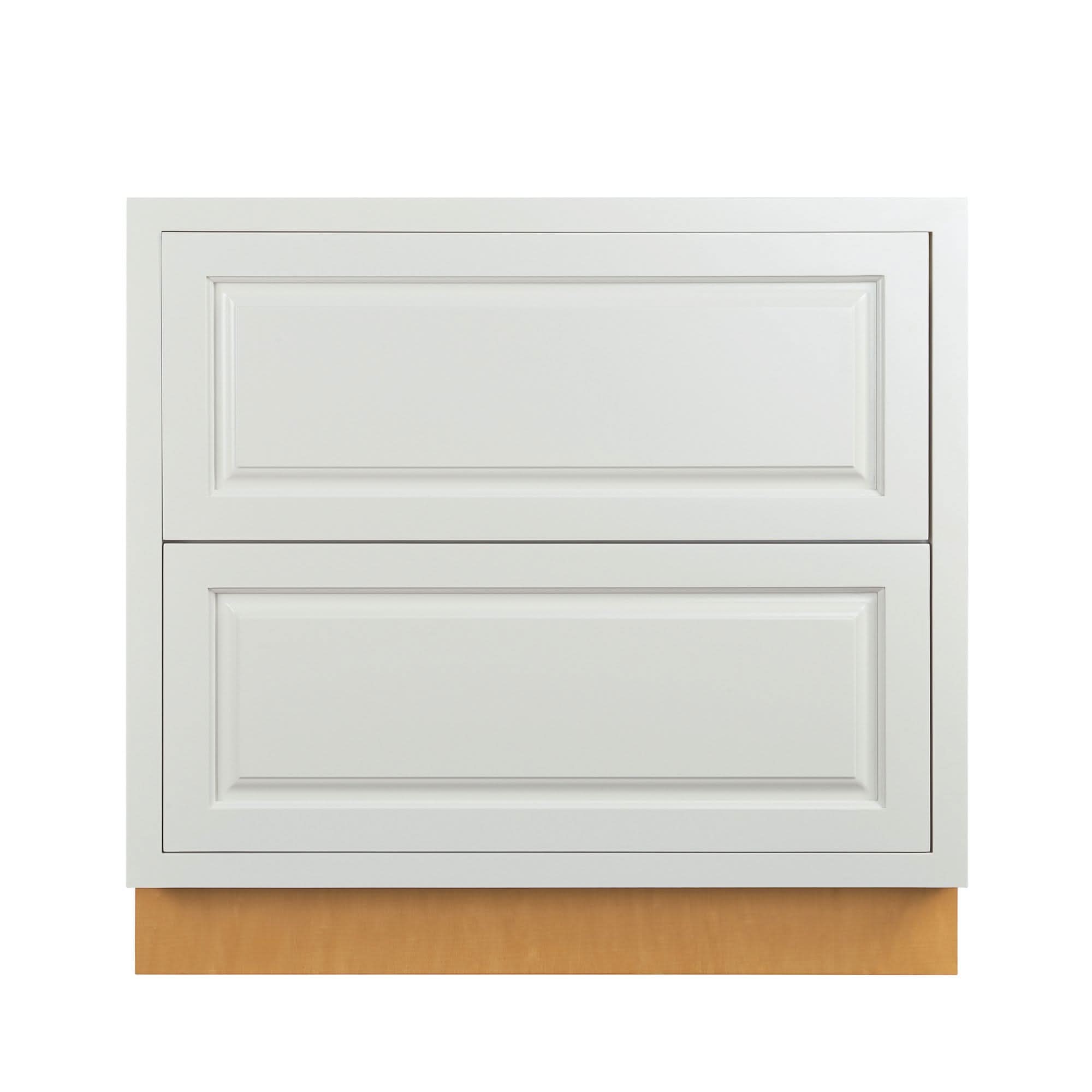 Square Raised Panel Drawer Vintage White Raised Panel Inset Drawer Base Cabinet - Two Drawers - 3 ...