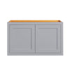 30" Wide Bridge Light Gray Inset Shaker Wall Cabinet - Double Door 18" Tall