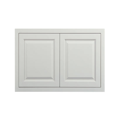 30" Wide Bridge Vintage White Inset Wall Cabinet - Double Door 12", 15", 18", 21"& 24" Tall