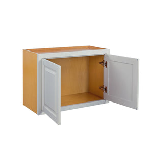 30" Wide Bridge Vintage White Inset Wall Cabinet - Double Door 12", 15", 18", 21"& 24" Tall