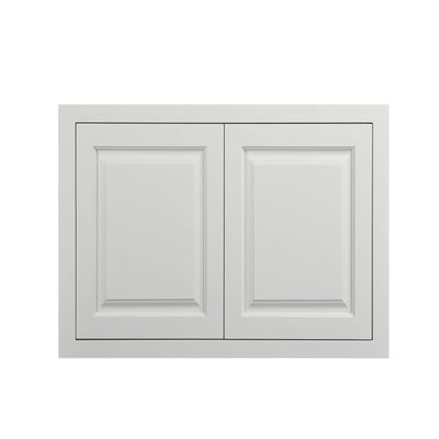 30" Wide Bridge Vintage White Inset Wall Cabinet - Double Door 12", 15", 18", 21"& 24" Tall