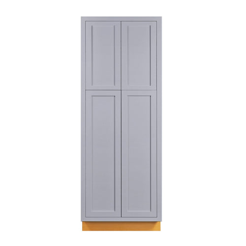 Pantry Light Gray Inset Shaker Cabinet 84" Tall 24', 30" & 36" Wide