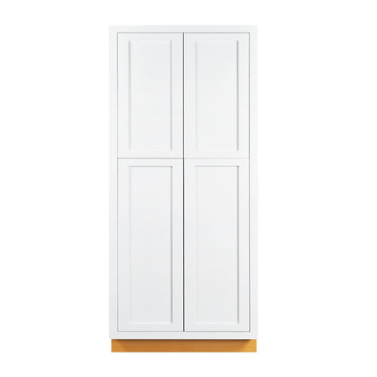 Pantry 93" Tall 24", 30" & 36" Wide Snow White Inset Shaker Cabinet