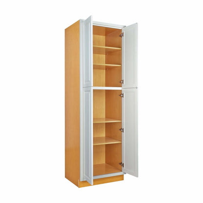 Pantry Vintage White Inset Raised Panel Cabinet 84" Tall 24', 30" & 36" Wide