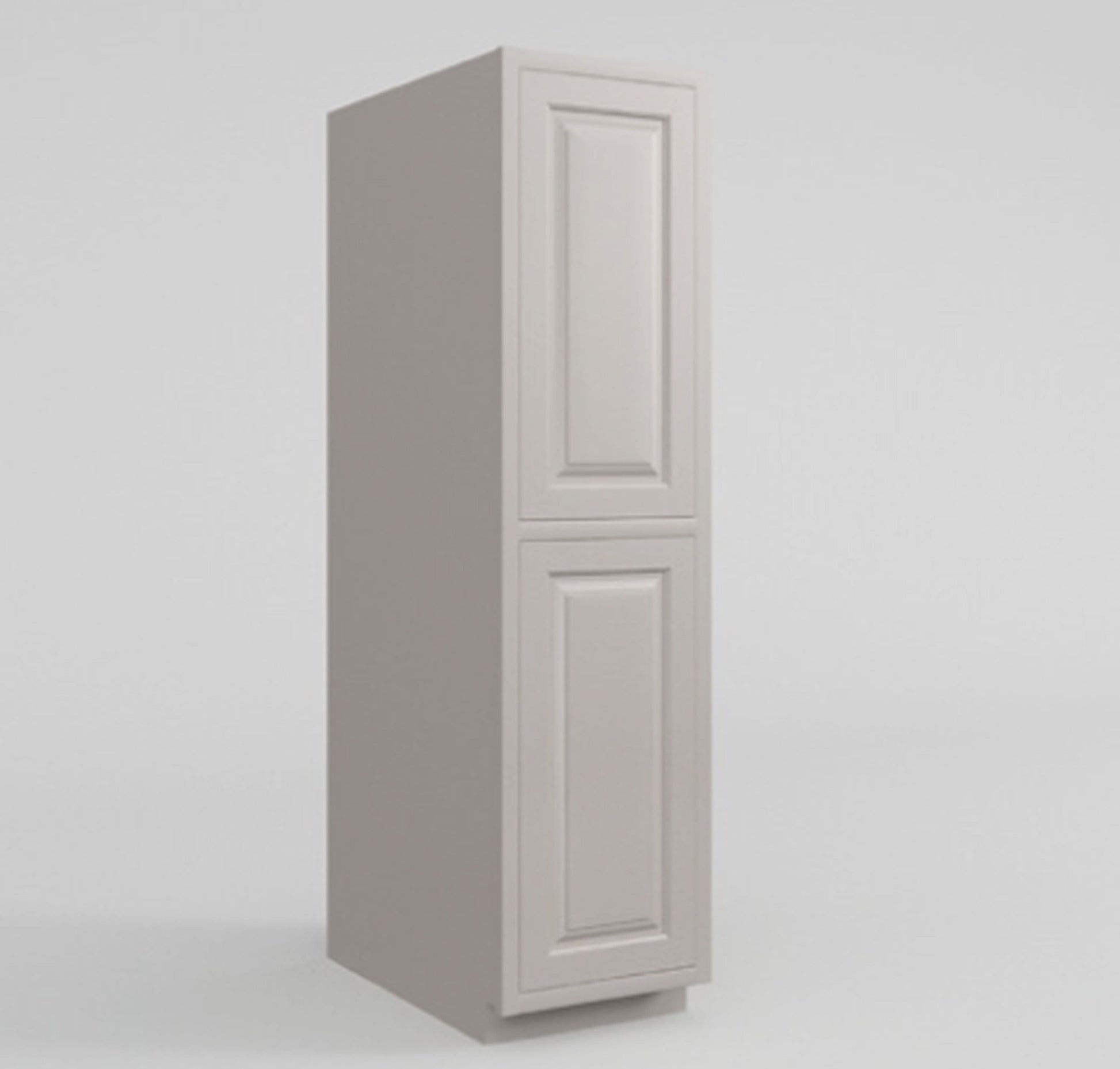 Pantry Vintage White Inset Raised Panel Cabinet 93" Tall 18' Wide