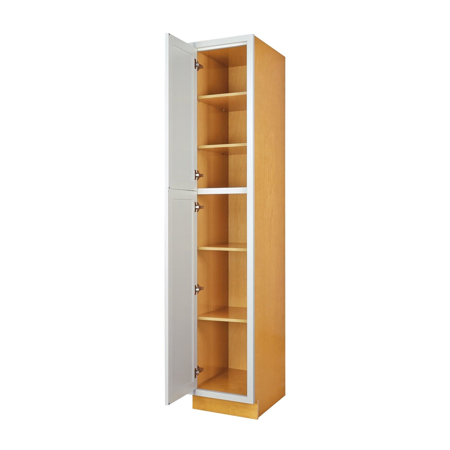 Pantry Vintage White Inset Raised Panel Cabinet 93" Tall 18' Wide