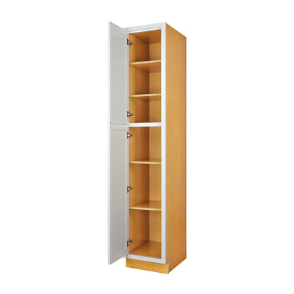 Pantry Vintage White Inset Raised Panel Cabinet 93" Tall 18' Wide