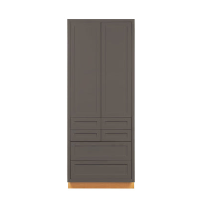 Pantry Cabinet PDC3693 Pantry Drawer Cabinet Dark Gray Inset Shaker Cabinets - 36"Wide 93" Tall D3PDC3693 Inset Kitchen Cabinets