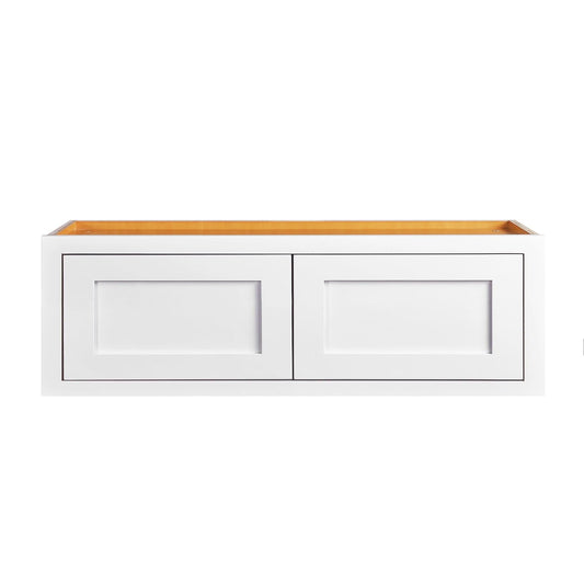 Refrigerator Wall Cabinet - 12", 15", 18", 21" & 24" Tall 36" Wide 24" Deep Snow White Inset Shaker
