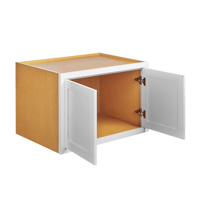 Refrigerator Wall Cabinet - 12", 15", 18", 21" & 24" Tall 36" Wide 24" Deep Snow White Inset Shaker