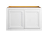 36" W 24" D Snow White Inset Shaker Refrigerator Wall Cabinet - 12", 15", 18", 21" & 24" Tall