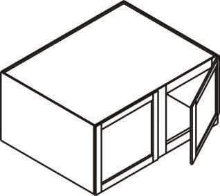 36" Wide 24" Deep Upper 29 Newport White Double Shaker 1-1/4" Overlay Wall Cabinet - Double Door 12", 15", 18", 21", 24"