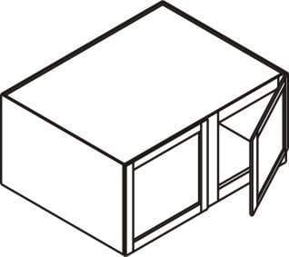 36" Wide 24" Deep Wall Modern Euro Slab Cabinet - Double Door 12", 15", 18", 21", 24" - RTA Wholesalers