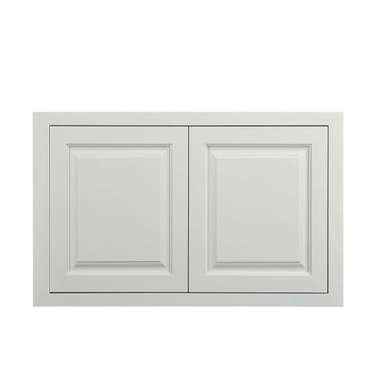 Wall Cabinet 36" Wide 24" Deep Vintage White Inset Raised Panel Refrigerator Wall Cabinet - Double Door D5W362424 Inset Kitchen Cabinets