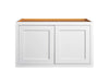 Wide Bridge Snow White Inset Shaker Wall Cabinet - Double Door 12", 15", 18", 21" & 24" Tall