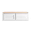 36" Wide Bridge Snow White Inset Shaker Wall Cabinet - Double Door 12", 15", 18", 21" & 24" Tall