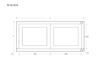36" Wide Bridge Wall Cabinet - Double Door 12", 15", 18", 21" & 24" Tall Snow White Inset Shaker