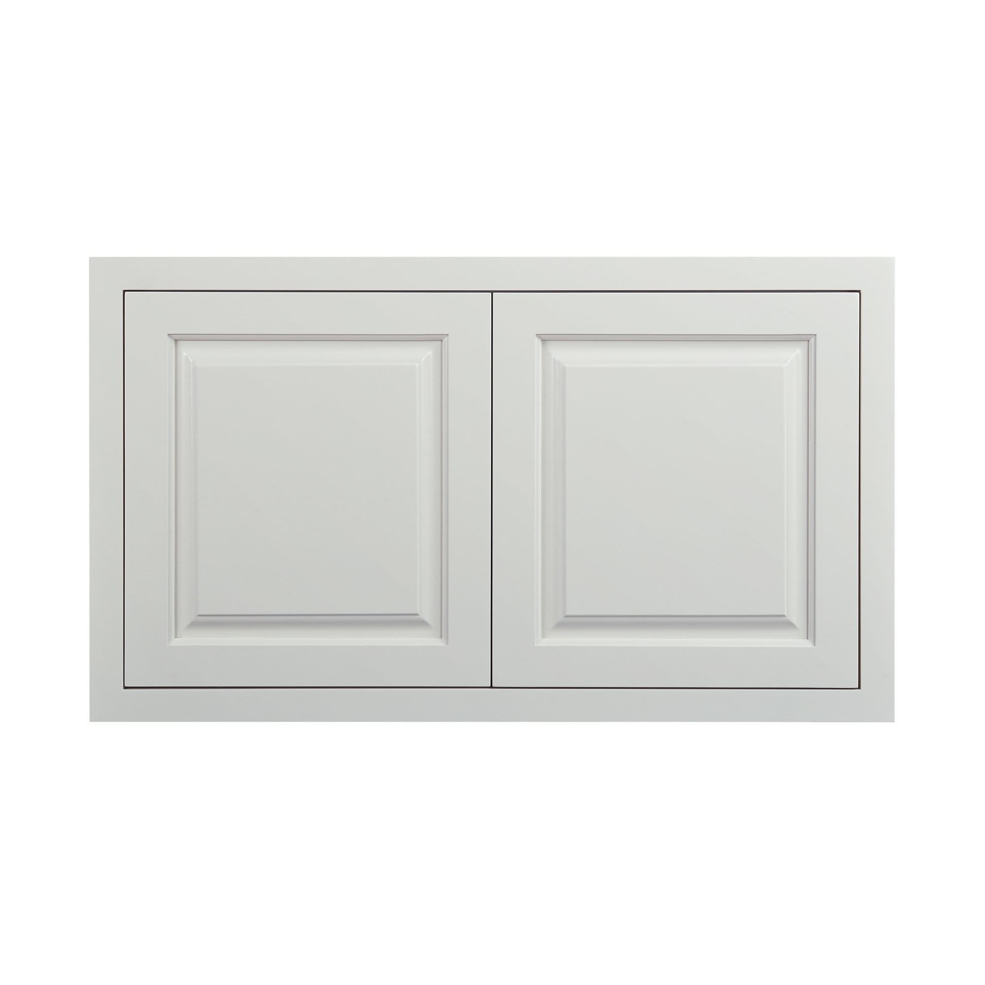 Wide Bridge Vintage White Inset Raised Panel Wall Cabinet - Double Door 12", 15", 18", 21"& 24" Tall