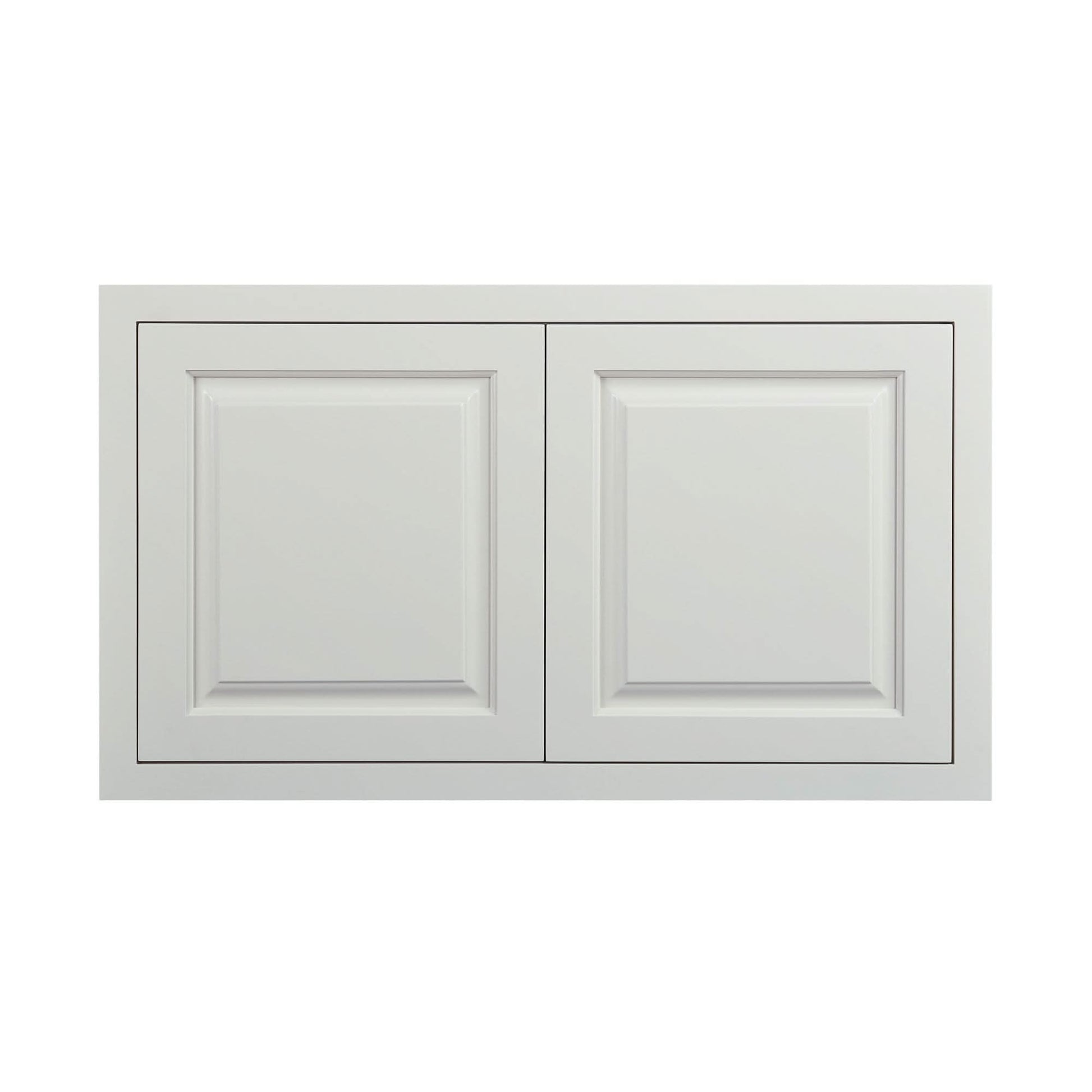 Wide Bridge Vintage White Inset Raised Panel Wall Cabinet - Double Door 12", 15", 18", 21"& 24" Tall