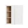 Blind Corner White Shaker 1/2" Overlay Wall Cabinet (left or right) 27" Wide by 30", 36" or 42" Tall