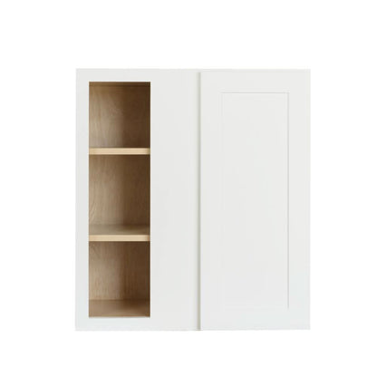 Blind Corner 29 Newport White Double Shaker 1-1/4" Overlay Wall Cabinet (left or right) 27" Wide by 30", 36" or 42" Tall