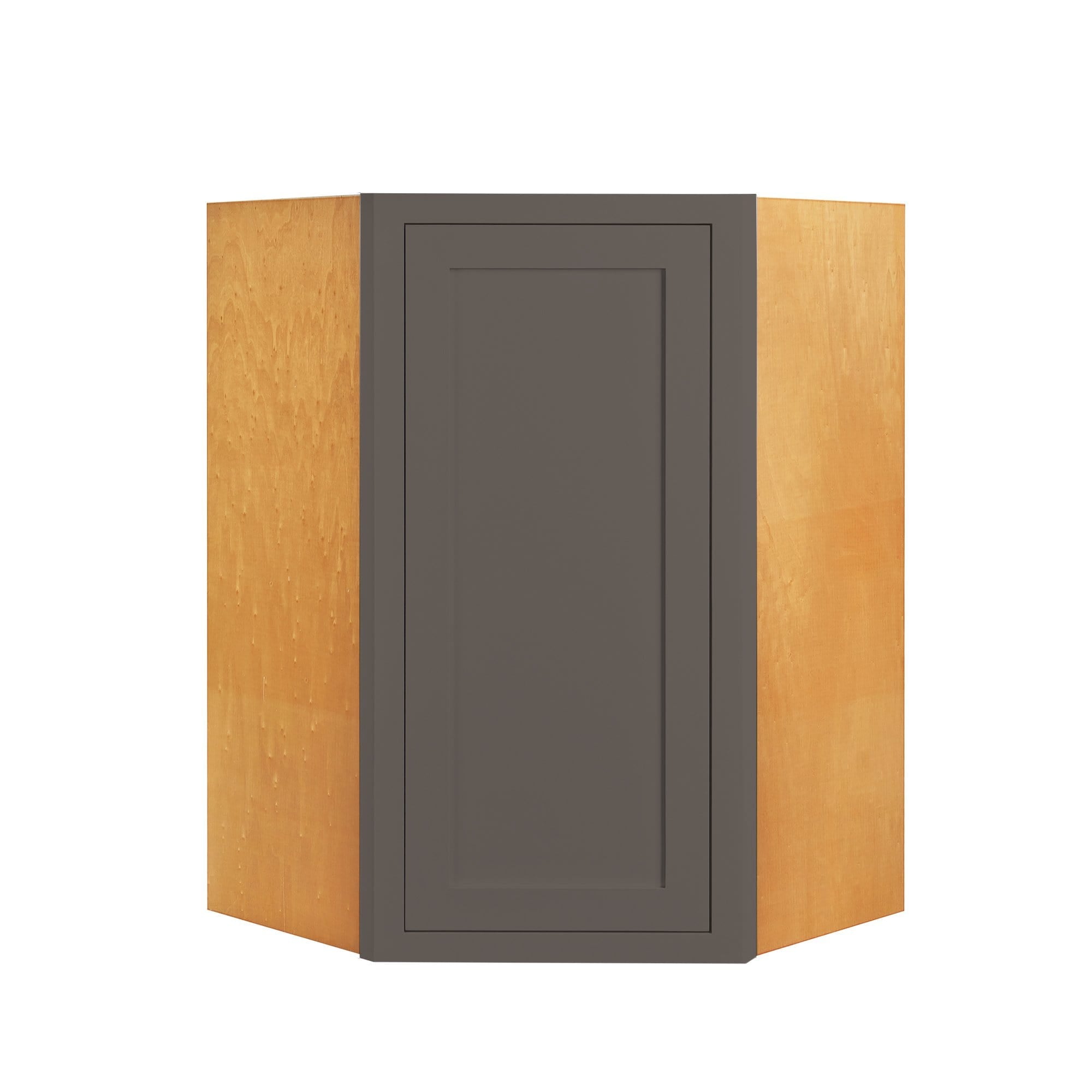 Wall Cabinet Diagonal Corner Dark Gray Inset Shaker Wall Cabinet - Single Door Solid D3WDC2730 Solid Inset Kitchen Cabinets