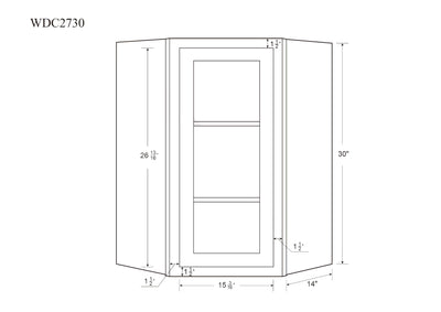 Wall Cabinet Diagonal Corner Dark Gray Inset Shaker Wall Cabinet - Single Door Solid Inset Kitchen Cabinets