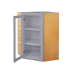 Wall Cabinet Diagonal Corner Light Gray Inset Shaker Wall Cabinet - Single Door Glass 27" Wide Inset Kitchen Cabinets