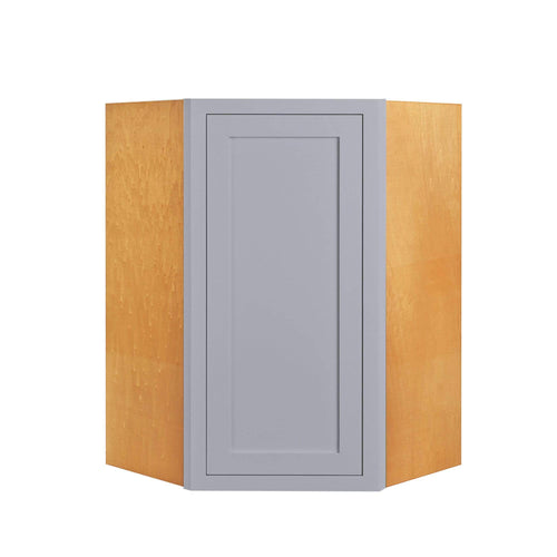 Wall Cabinet Diagonal Corner Light Gray Inset Shaker Wall Cabinet - Single Door D2WDC2730 Solid Inset Kitchen Cabinets