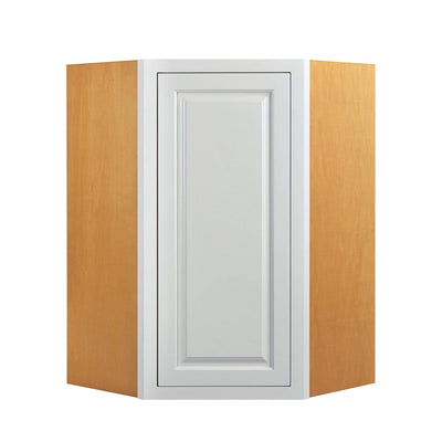 Wall Cabinet Diagonal Corner Vintage White Raised Panel Wall Cabinet - Single Door Solid Inset Kitchen Cabinets