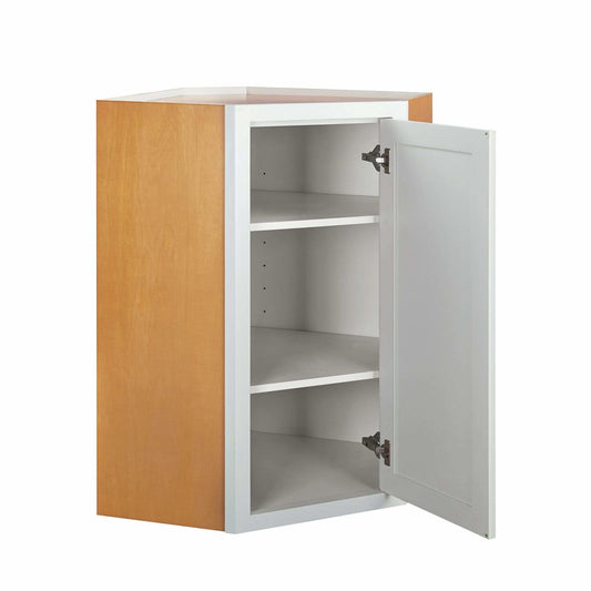 Wall Cabinet Diagonal Corner Vintage White Raised Panel Wall Cabinet - Single Door Solid Inset Kitchen Cabinets