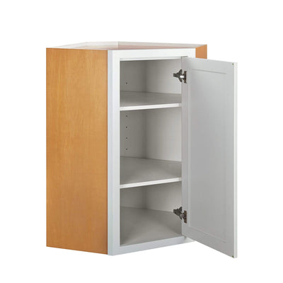 Wall Cabinet Diagonal Corner Vintage White Raised Panel Wall Cabinet - Single Door Solid Inset Kitchen Cabinets
