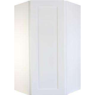 Diagonal Corner 29 Newport White Double Shaker 1-1/4" Overlay Wall Cabinet 24" Wide by 30", 36" & 42" Tall
