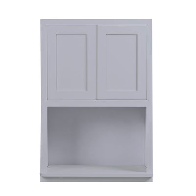 Microwave Cabinet Light Gray Shaker Wall Cabinet 27" Wide 39" Tall