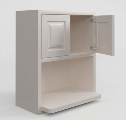 Microwave Cabinet Vintage White Raised Panel Wall Cabinet 27" Wide 30" & 39" Tall