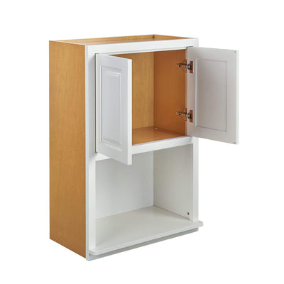 Microwave Cabinet Vintage White Raised Panel Wall Cabinet 27" Wide 30" & 39" Tall