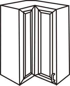 Wall Angle Corner Vintage White Raised Panel Wall Cabinet