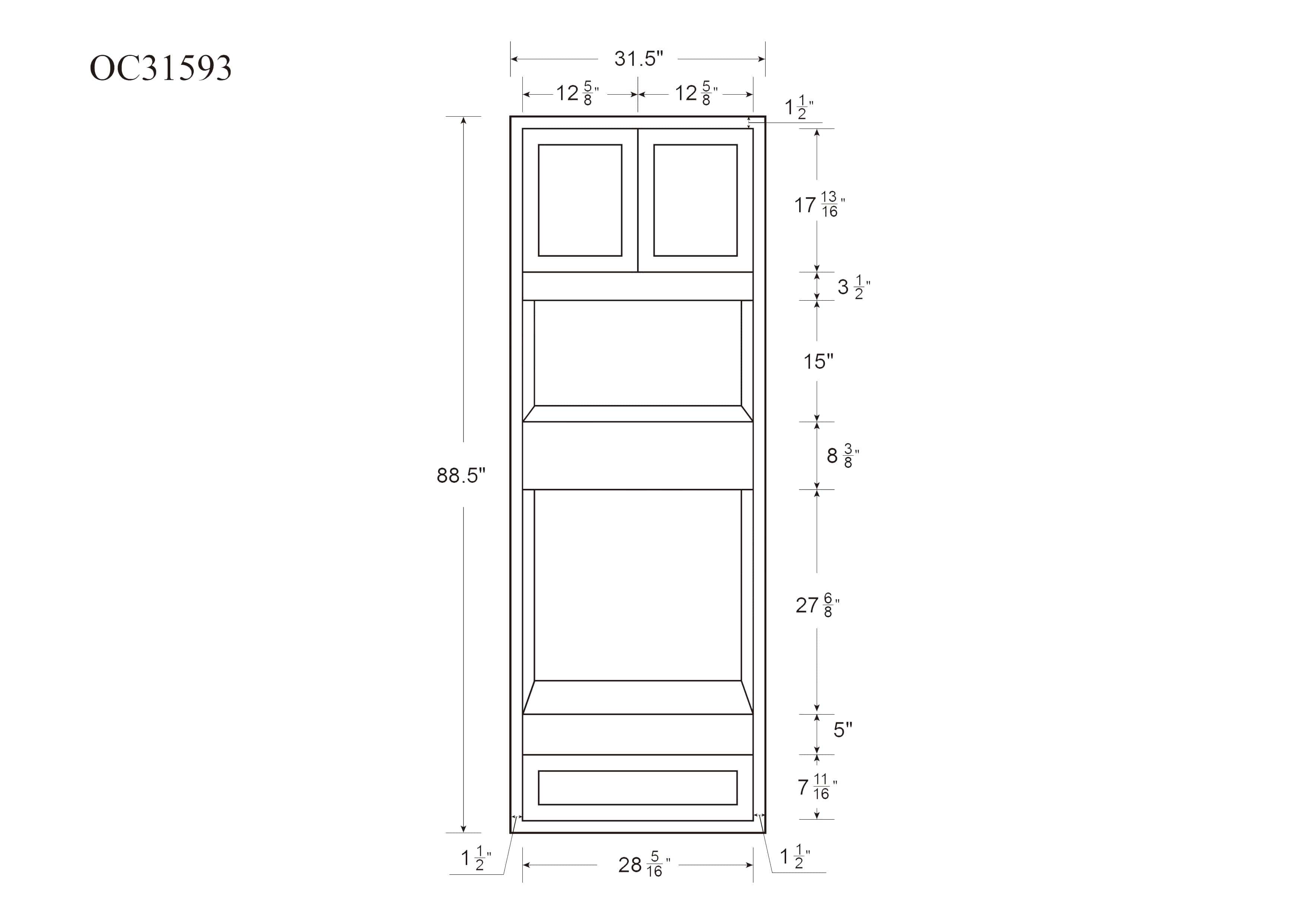 Wall Oven Snow White Inset Shaker 31" Wide RTA Wholesalers