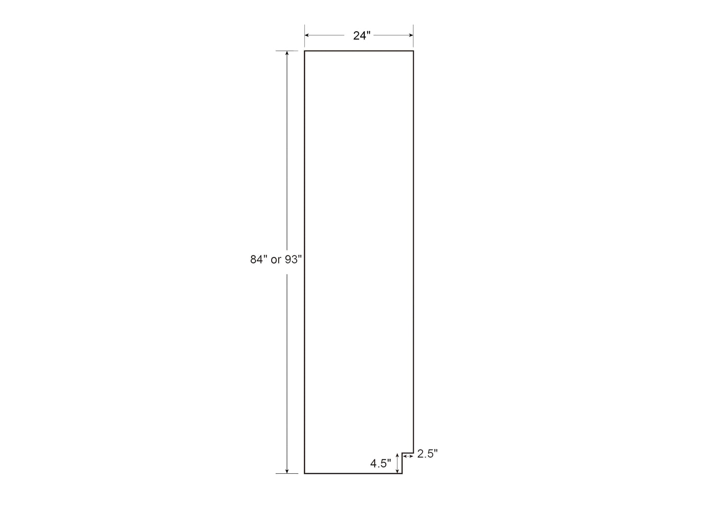 Wall Oven 31.5" Wide 84" & 93" Tall Snow White Inset Shaker Cabinet